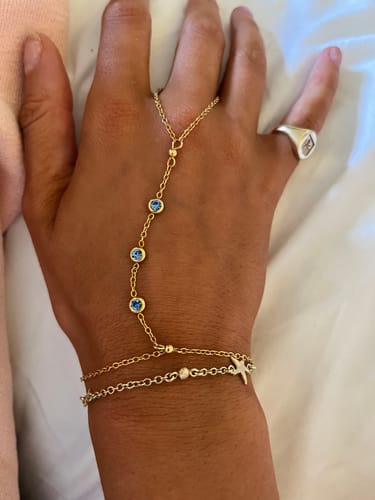 Customer photo review of Madeleine Hand Chain Crystal & Gold