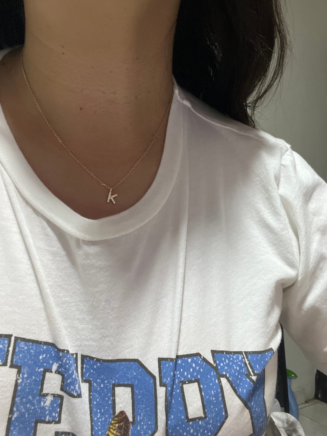Customer photo review of Collar Dorado Inicial Zirconias