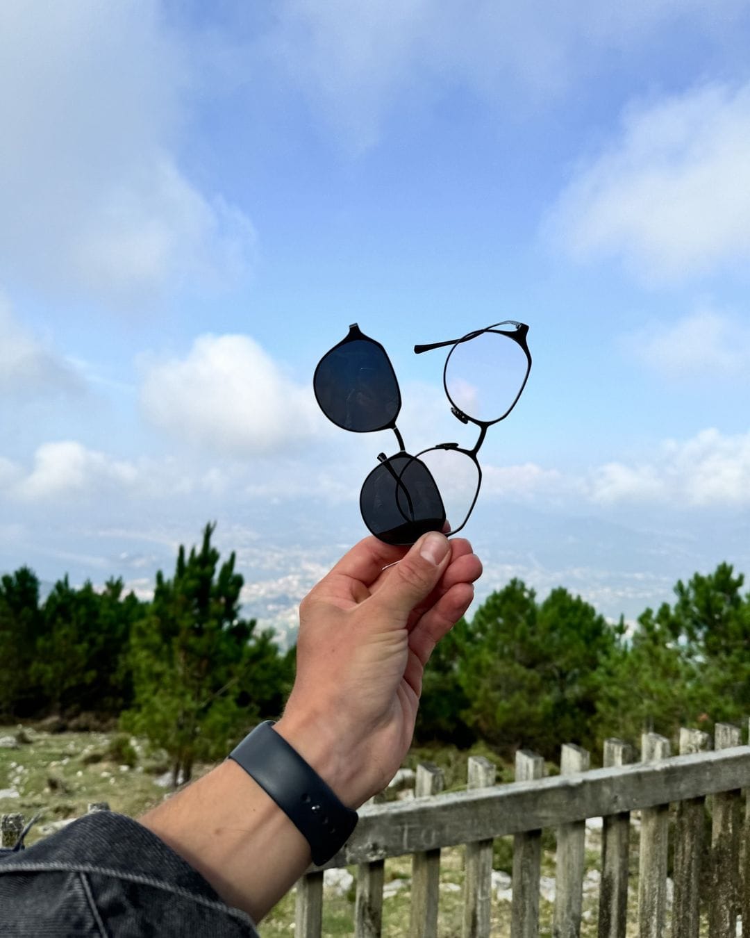 Customer photo review of Calvin | Magnetic Clip-on Glasses | ZanyLen New Arrival 2024