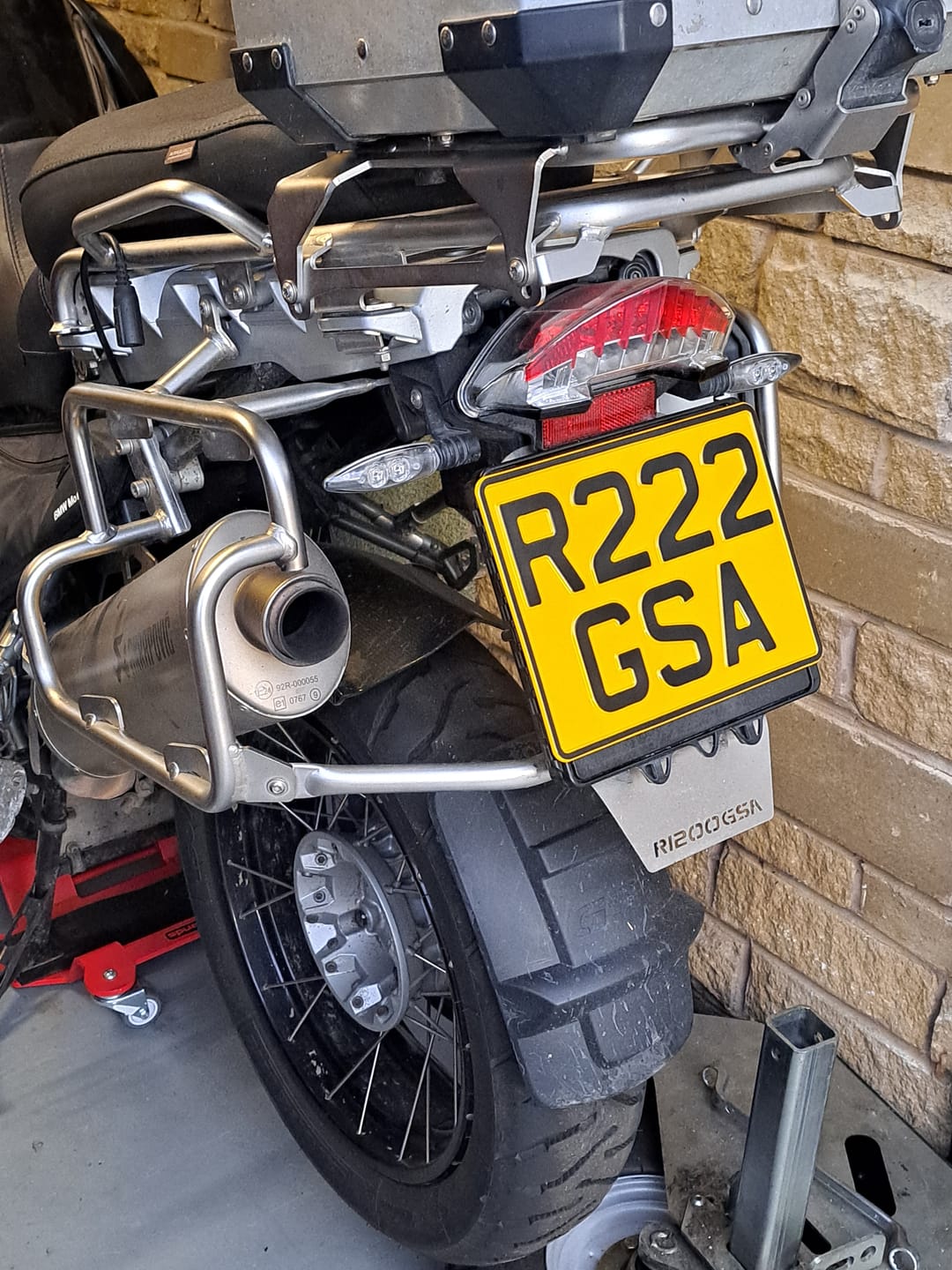 Customer photo review of Yellow Metal Pressed 7.5 × 6 Motorbike Number Plate