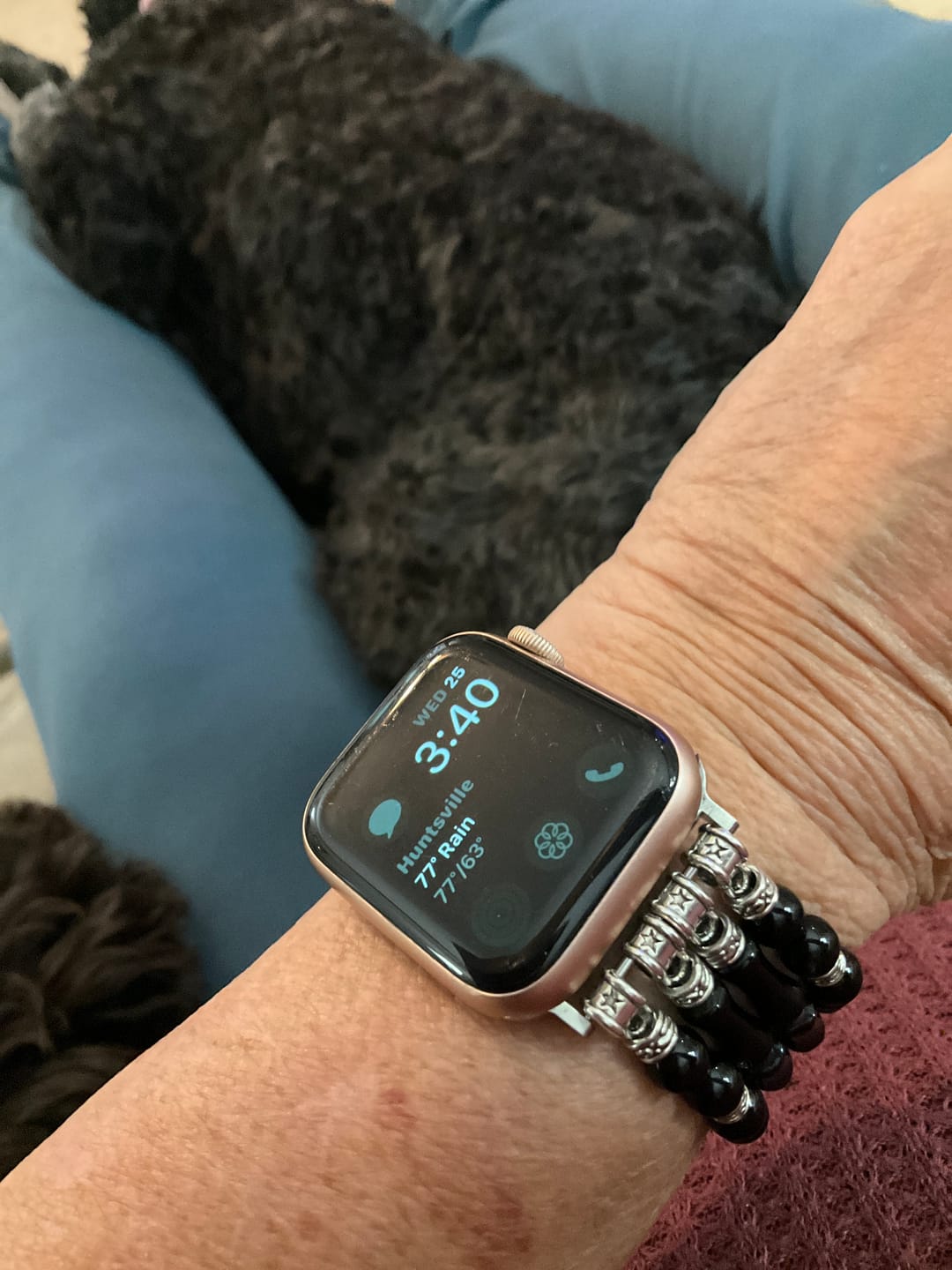 Customer photo review of Moonlight Agate Stretch Apple Watch Strap