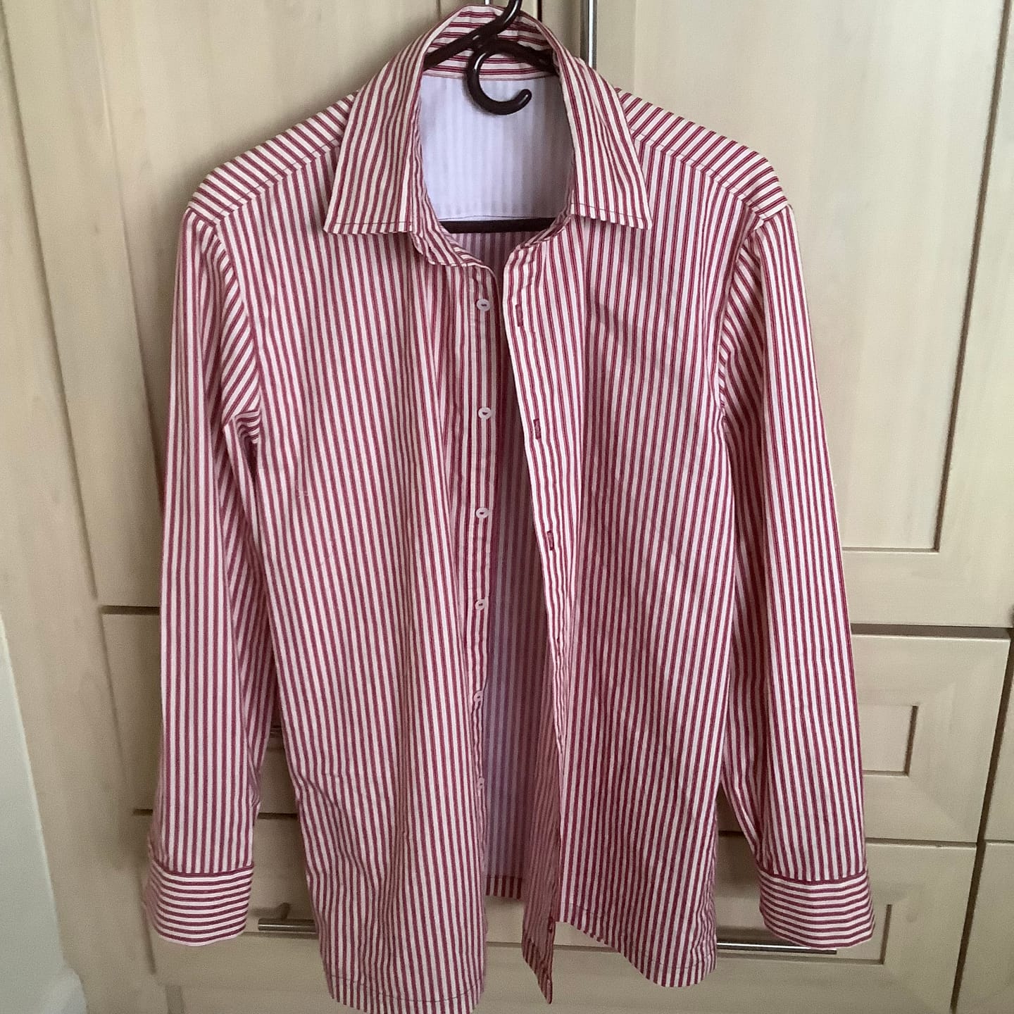 Customer photo review of Ticking Stripes Rose & Hubble Cotton Poplin Fabric