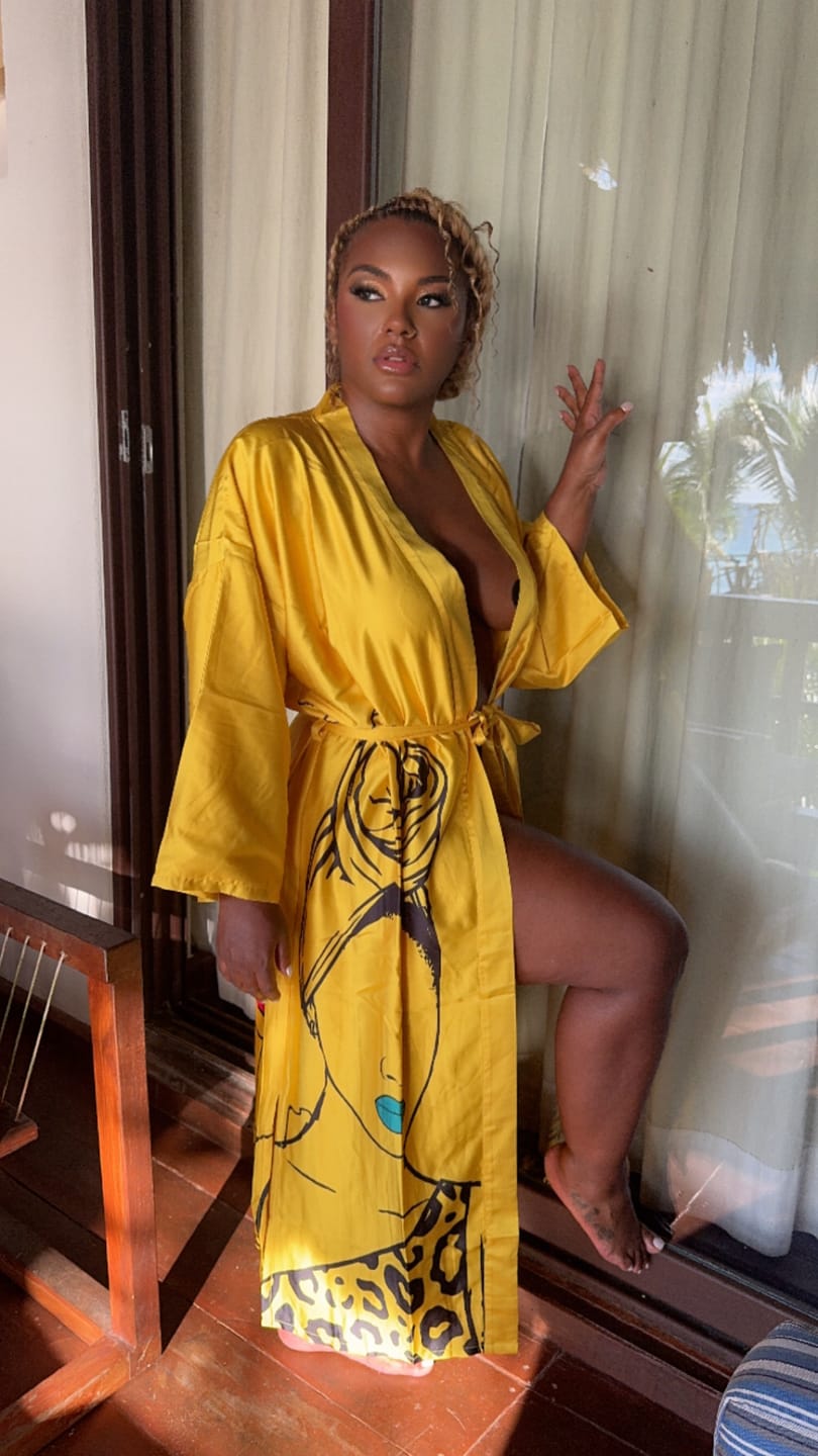 Customer photo review of Mahogany Kimono