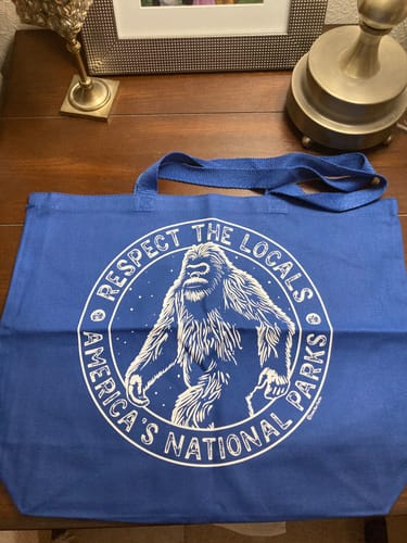 Customer photo review of Respect The Locals Bigfoot Tote Bag
