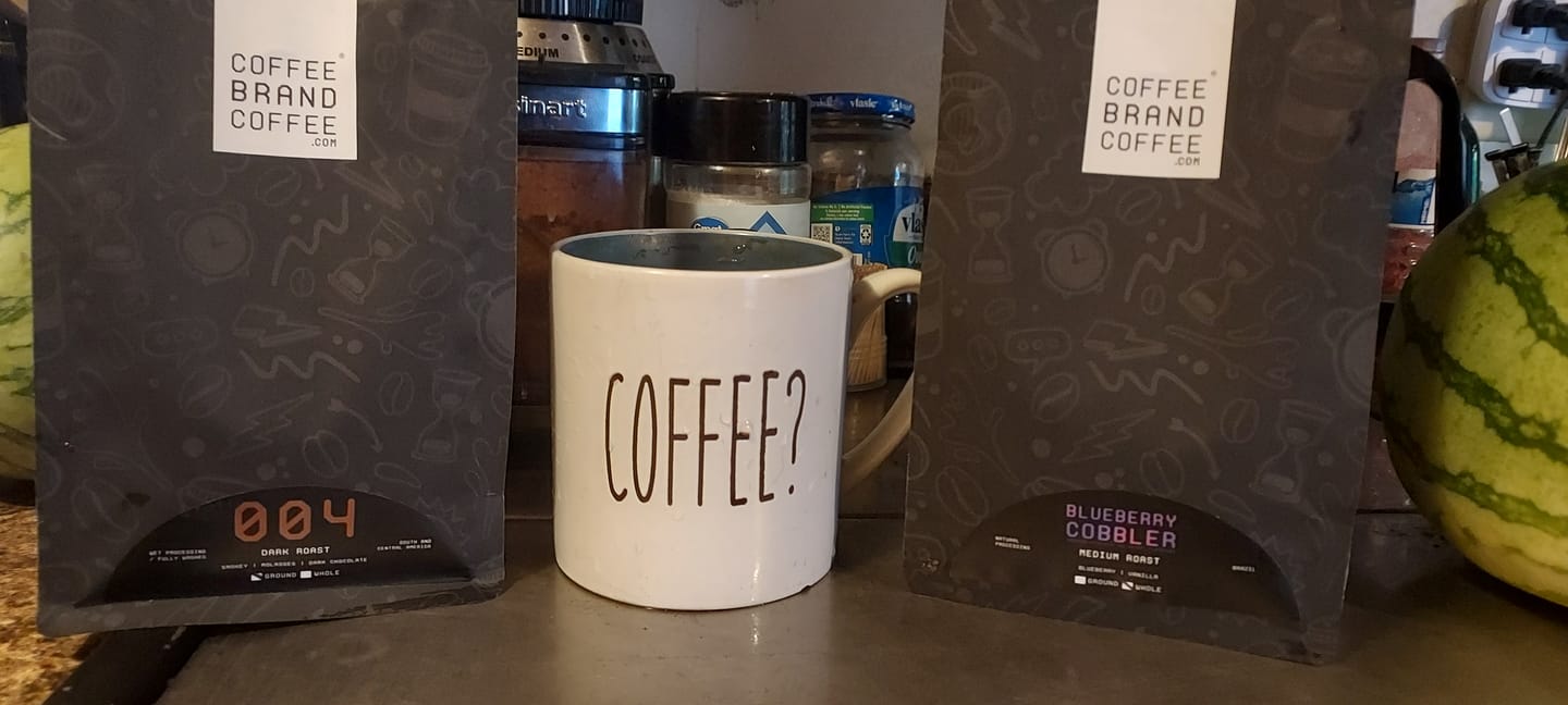 Customer photo review of Blueberry Cobbler Flavored Coffee