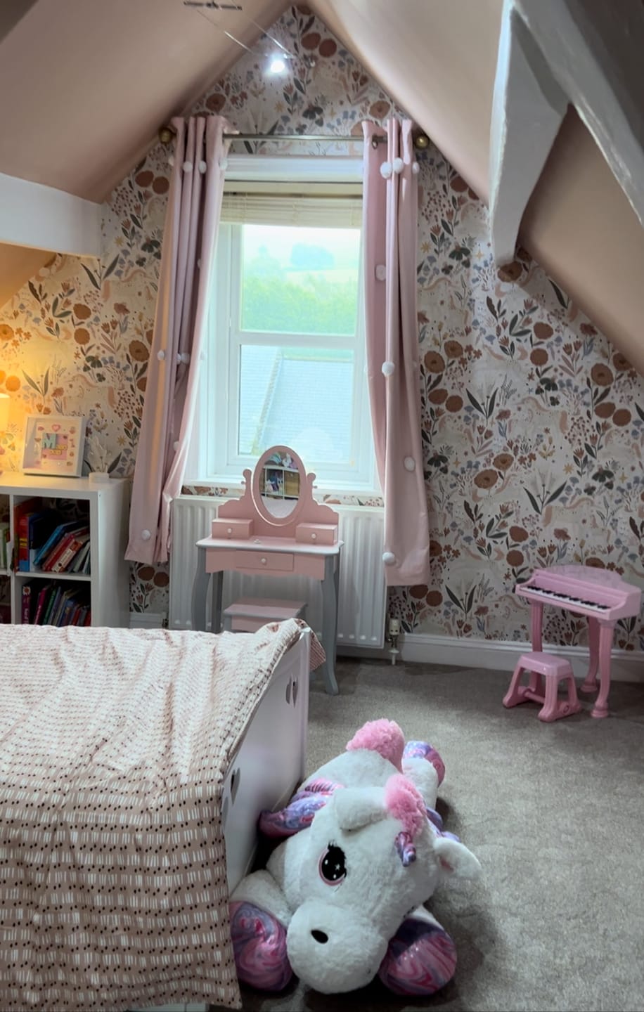 Customer photo review of Unicorn Meadow Wallpaper Cream Repeat Pattern