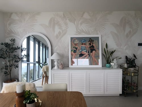 Customer photo review of Luxe Tropical in Sand Wallpaper