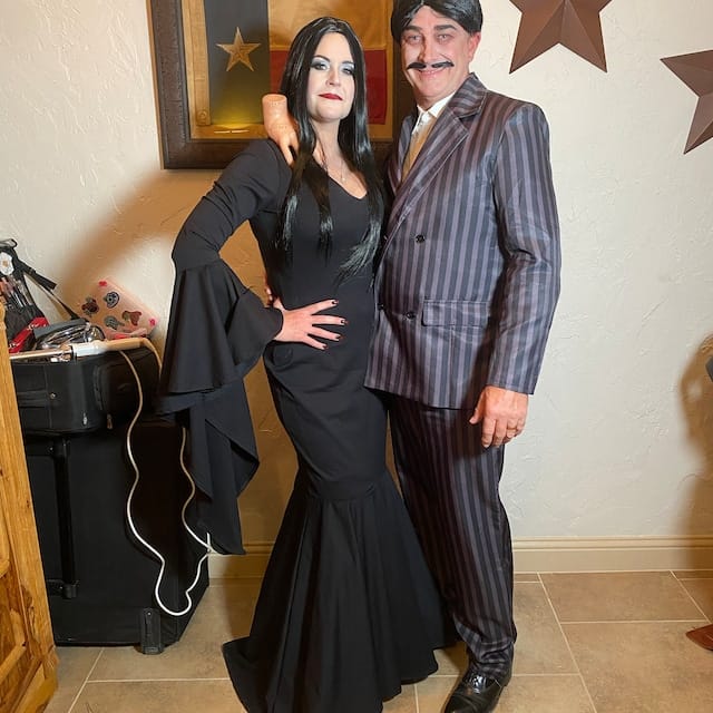 Customer photo review of Morticia Puddle Train Gown Dress