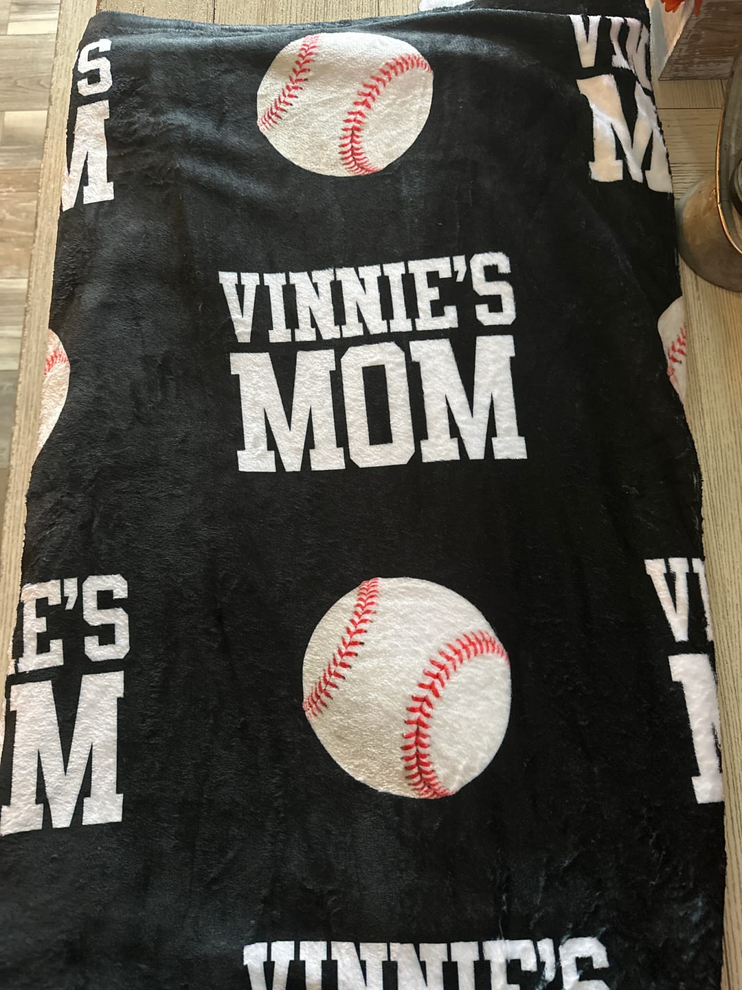 Customer photo review of Personalized Team Spirit Bleacher Blanket - The Ultimate Sports Mom Essential