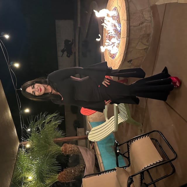 Customer photo review of Morticia Puddle Train Gown Dress