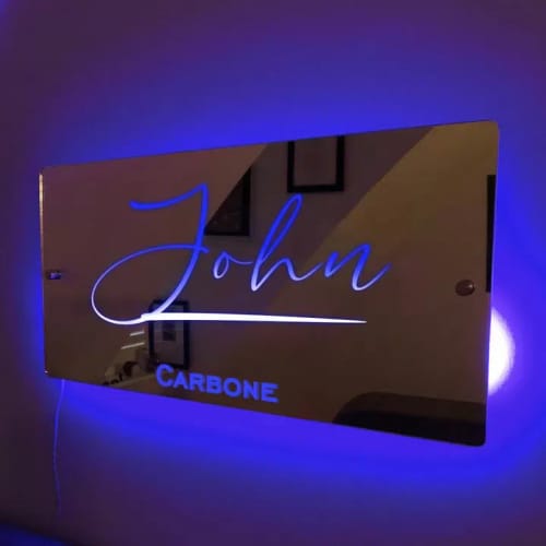 Customer photo review of Personalized Name Mirror - Light Up Mirror