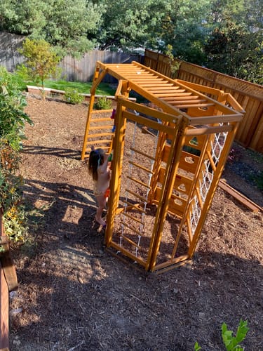 Customer photo review of Hawthorn Outdoor Climber Playset | Monkey Bars, Swing & Octagon Climber for Kids