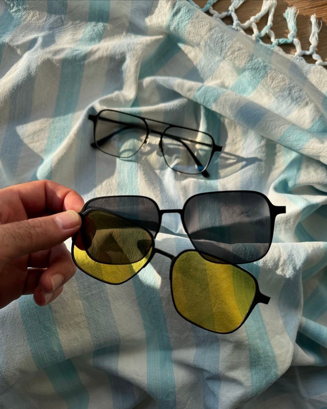 Customer photo review of Arnold | Magnetic Clip-on Glasses | ZanyLen New Arrival 2024