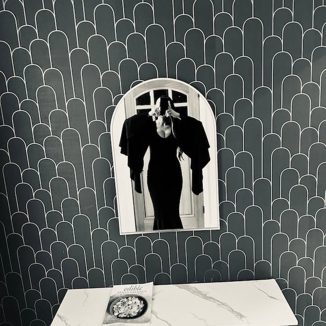 Customer photo review of Morticia Puddle Train Gown Dress
