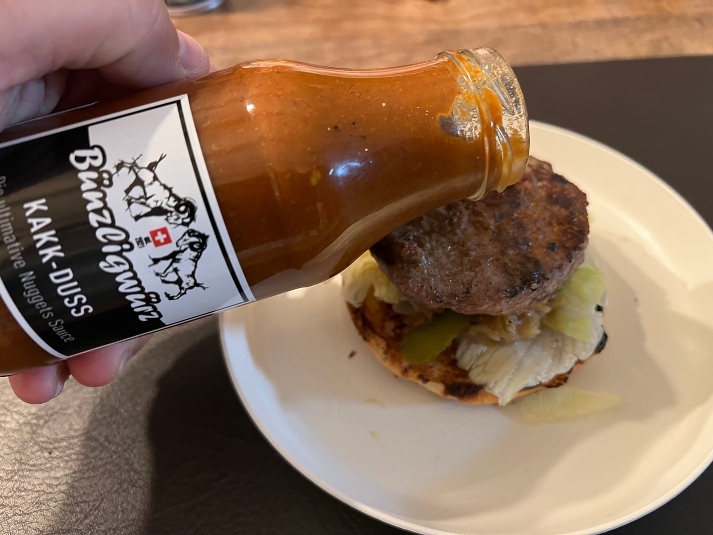 Customer photo review of Kakk-Duss - Speck und Zwiebel Sauce mit dem Umami Boom. Chickennuggets, Spareribs oder Pulled Pork, danken es dir