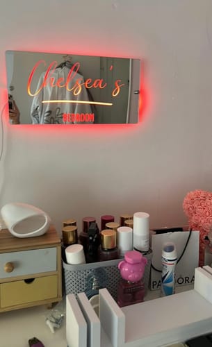 Customer photo review of Personalized Name Mirror - Light Up Mirror