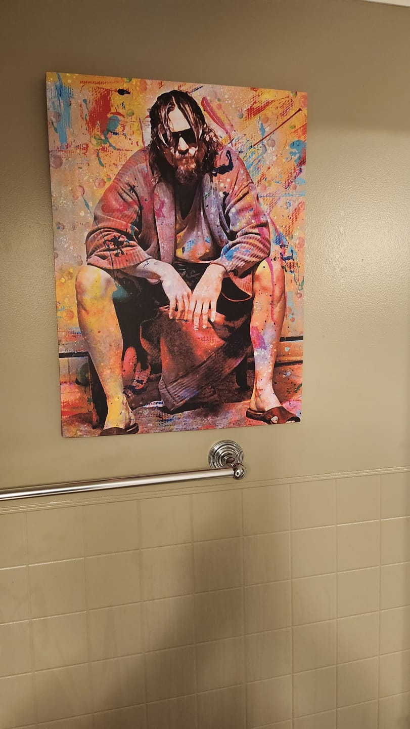 Customer photo review of Lebowski Toilet Colors Wall Art