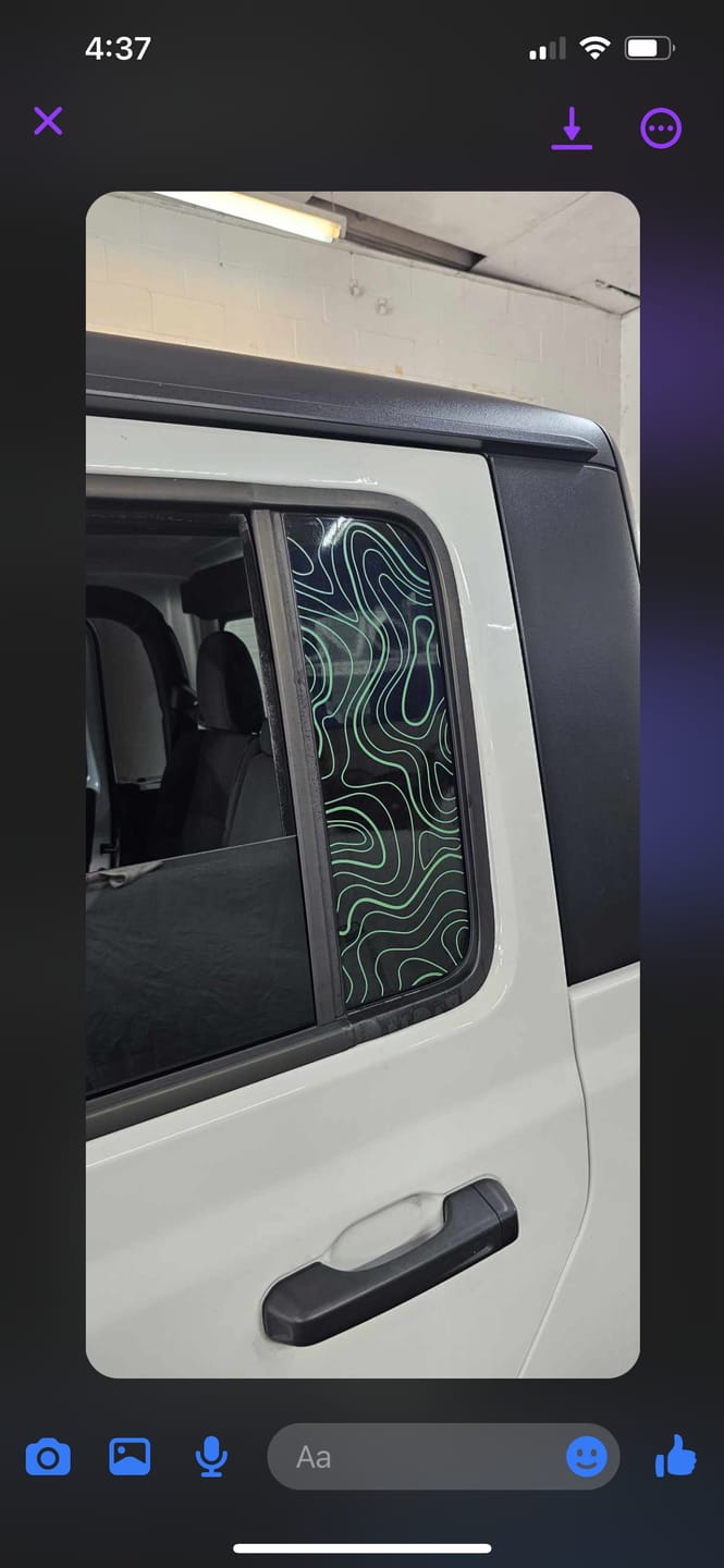 Customer photo review of Topographic Window Graphic for Jeep Gladiator | Set of 2
