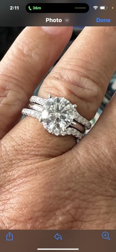 Patricia E. review of Curved Pave Moissanite Half Eternity Wedding Band Stackable Ring image 1 out of 1