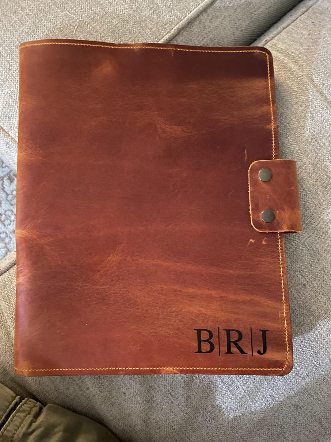 Customer photo review of Business Leather Portfolio, Custom Corporate Gift, Employee Appreciation Gift, Leather Document Organizer, Executive Padfolio