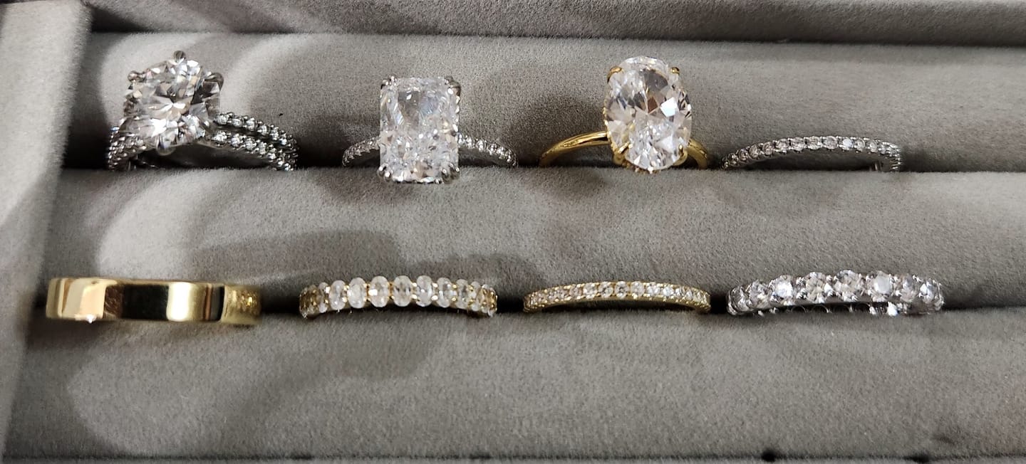 Customer photo review of S925 4.5Ct Radiant Cut Engagement Ring Moissanite/Simulated Diamond Solitaire Stackable Travel Ring For Women