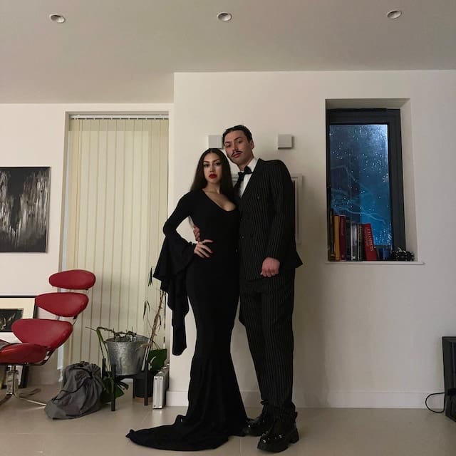 Customer photo review of Morticia Puddle Train Gown Dress