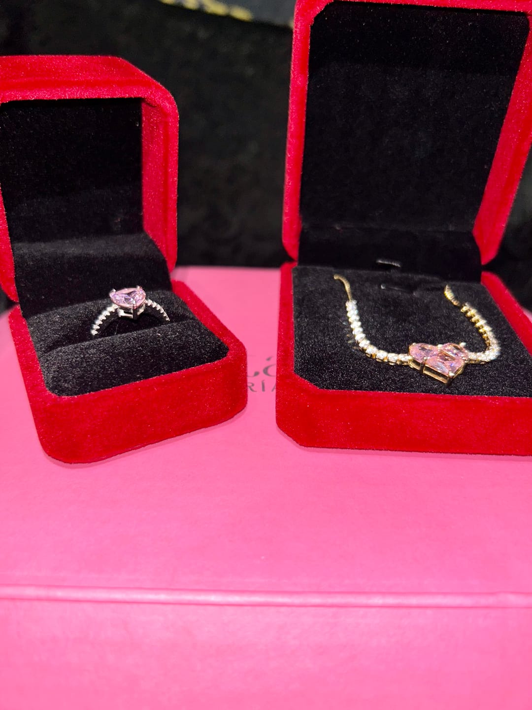Customer photo review of Anillo Promesa Heart Pink Plata 925