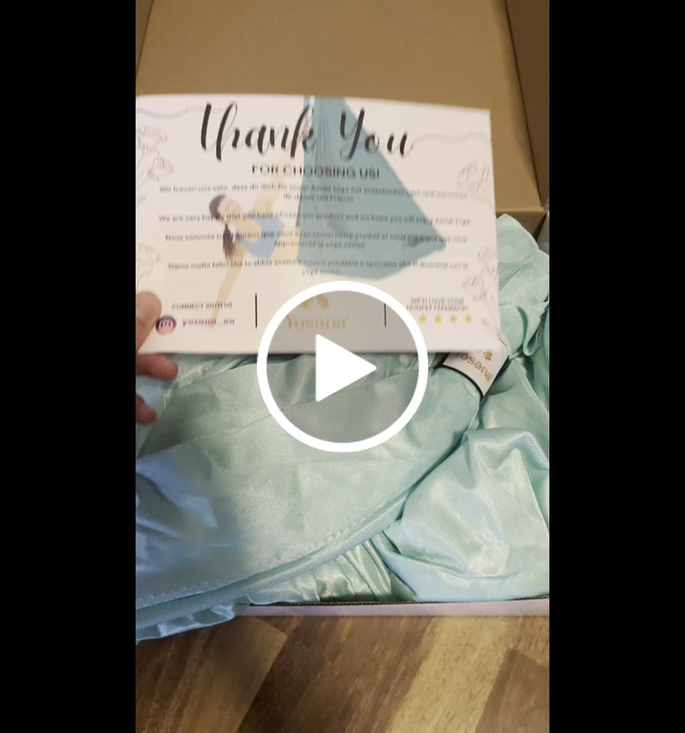 Customer video review of Aerial Yoga Hängematte (Komplettset) - Farbe Mintgrün