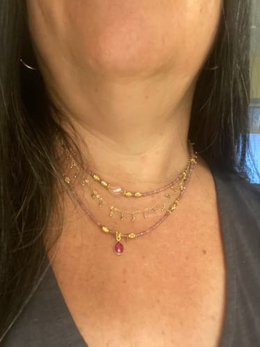 Customer photo review of שרשראות מהרני טורמלין ורוד