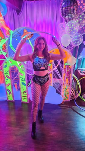 Customer photo review of Emerald Skeleton Booty Shorts Set