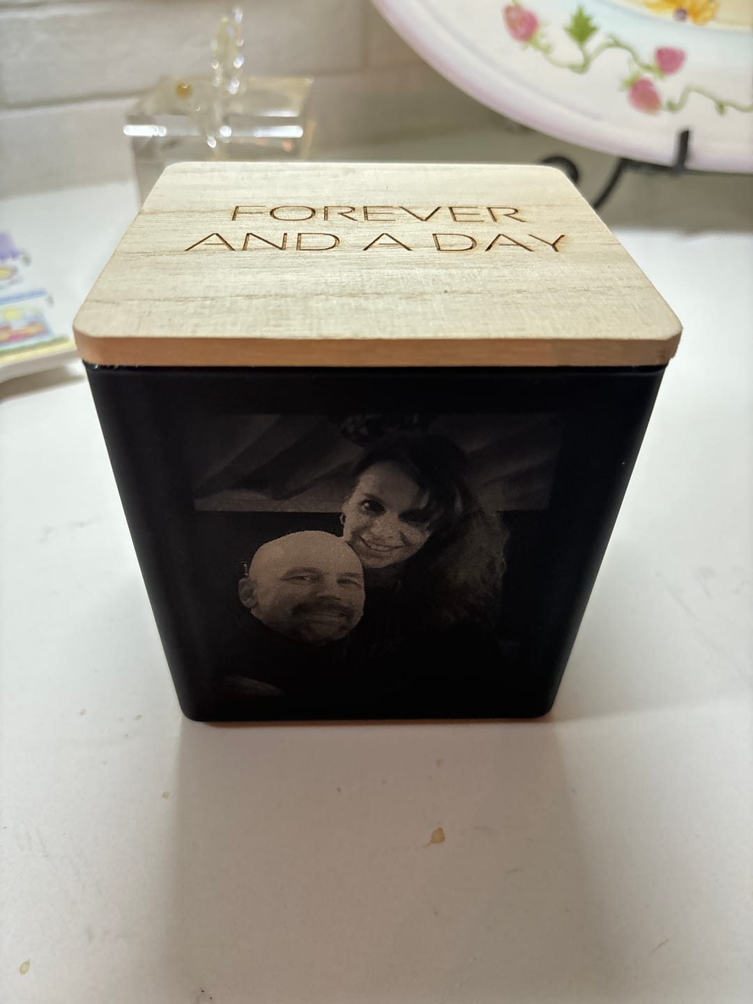 Customer photo review of UPLOAD YOUR PHOTO CANDLE