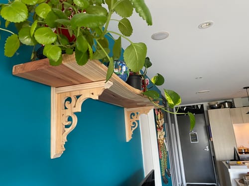 Customer photo review of DEVONPORT ornate carved wood shelf Bracket 220mm x 282mm