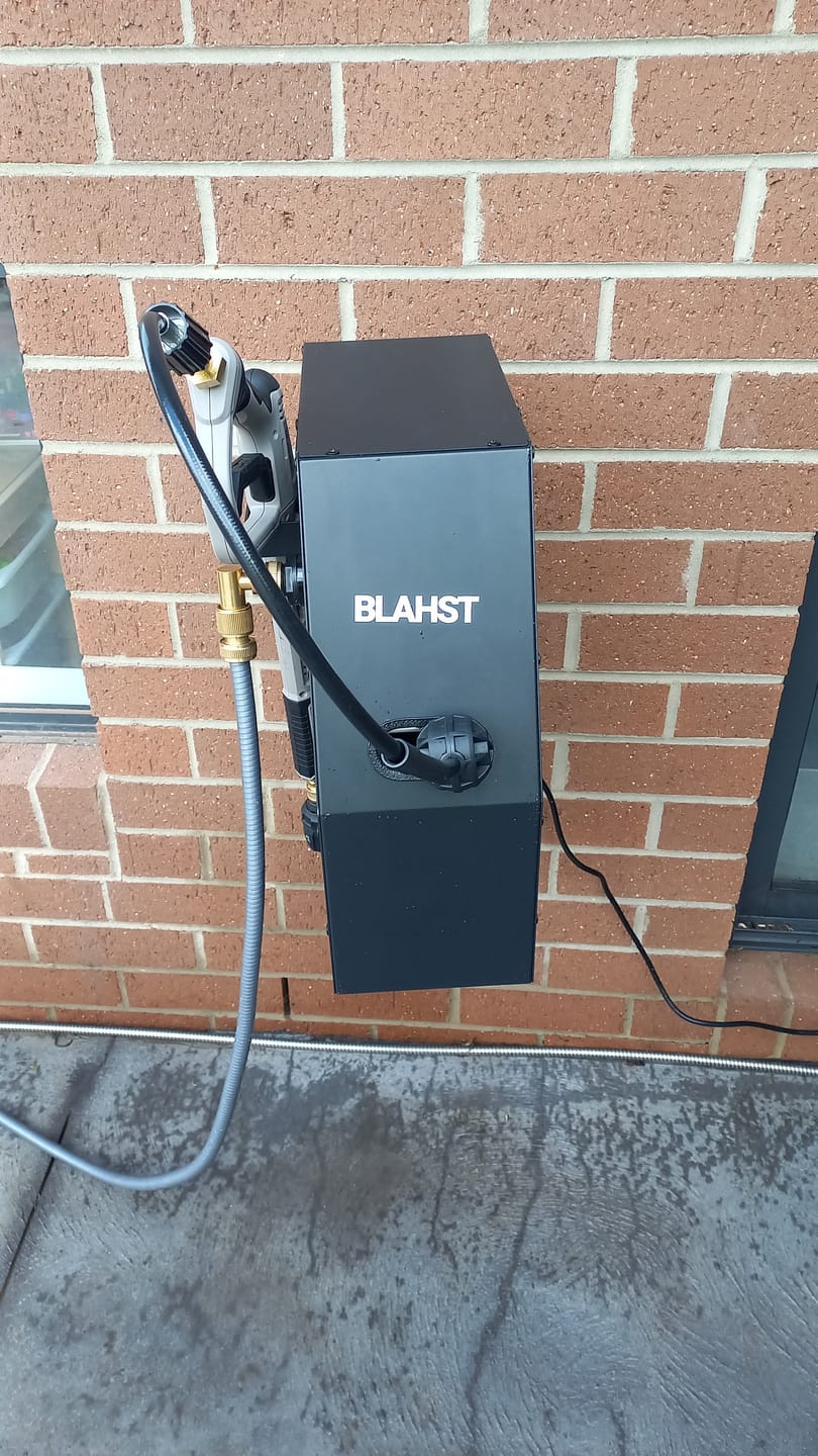 Customer photo review of R18 Wall-Mounted Pressure Washer