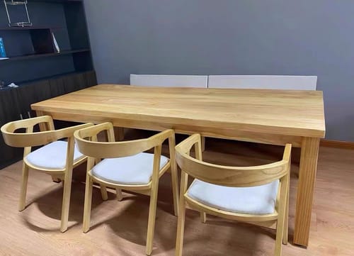 Customer photo review of Elegant Solid Wood Minimalist Conference Table