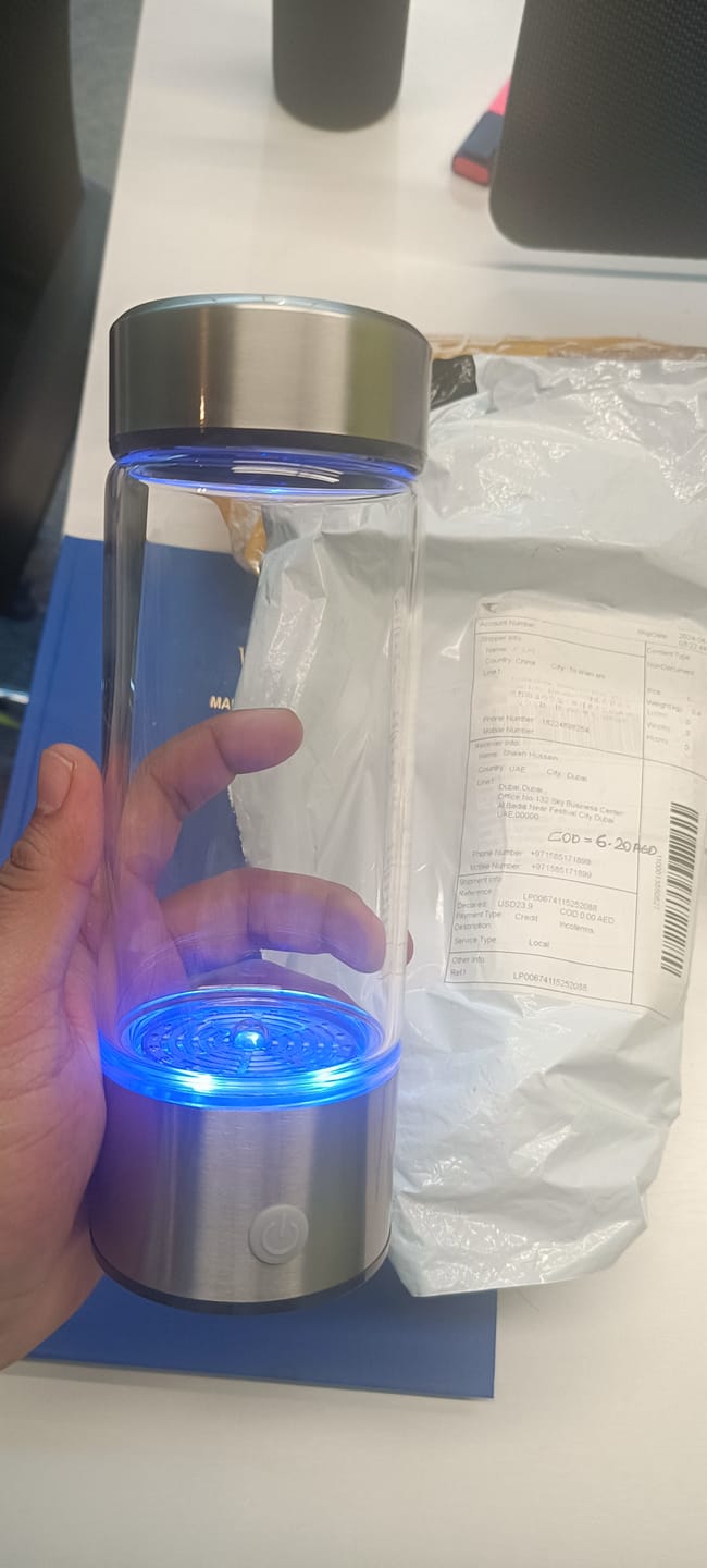 Customer photo review of Al Aras™ Portable Hydrogen Water Bottle | 420ML for Enhanced Hydration
