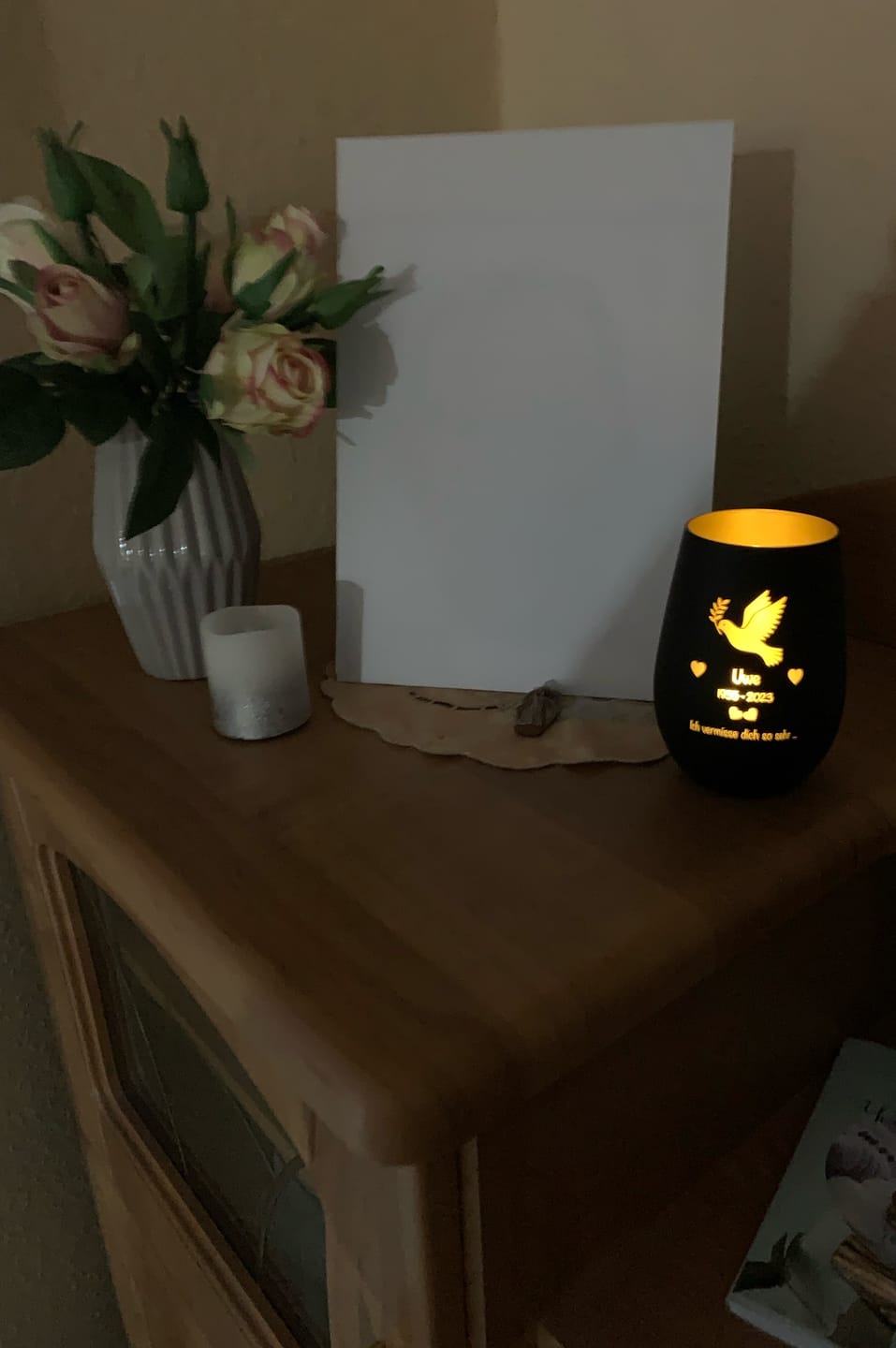 Customer photo review of Wir vermissen dich ... - Individuelles Trauerlicht