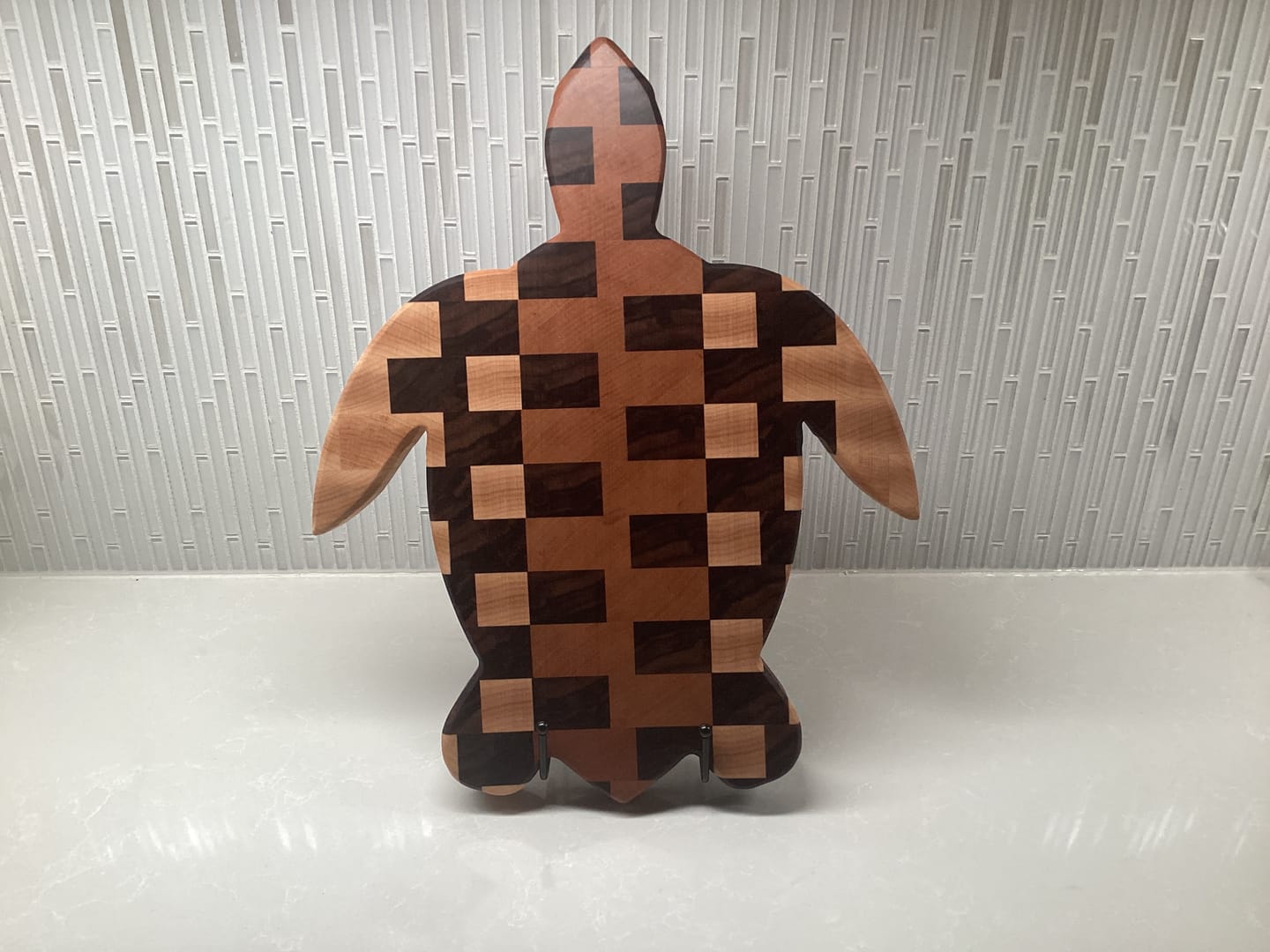 Customer photo review of 15x12" Sea Turtle Shaped Serving Board Acrylic Router Template