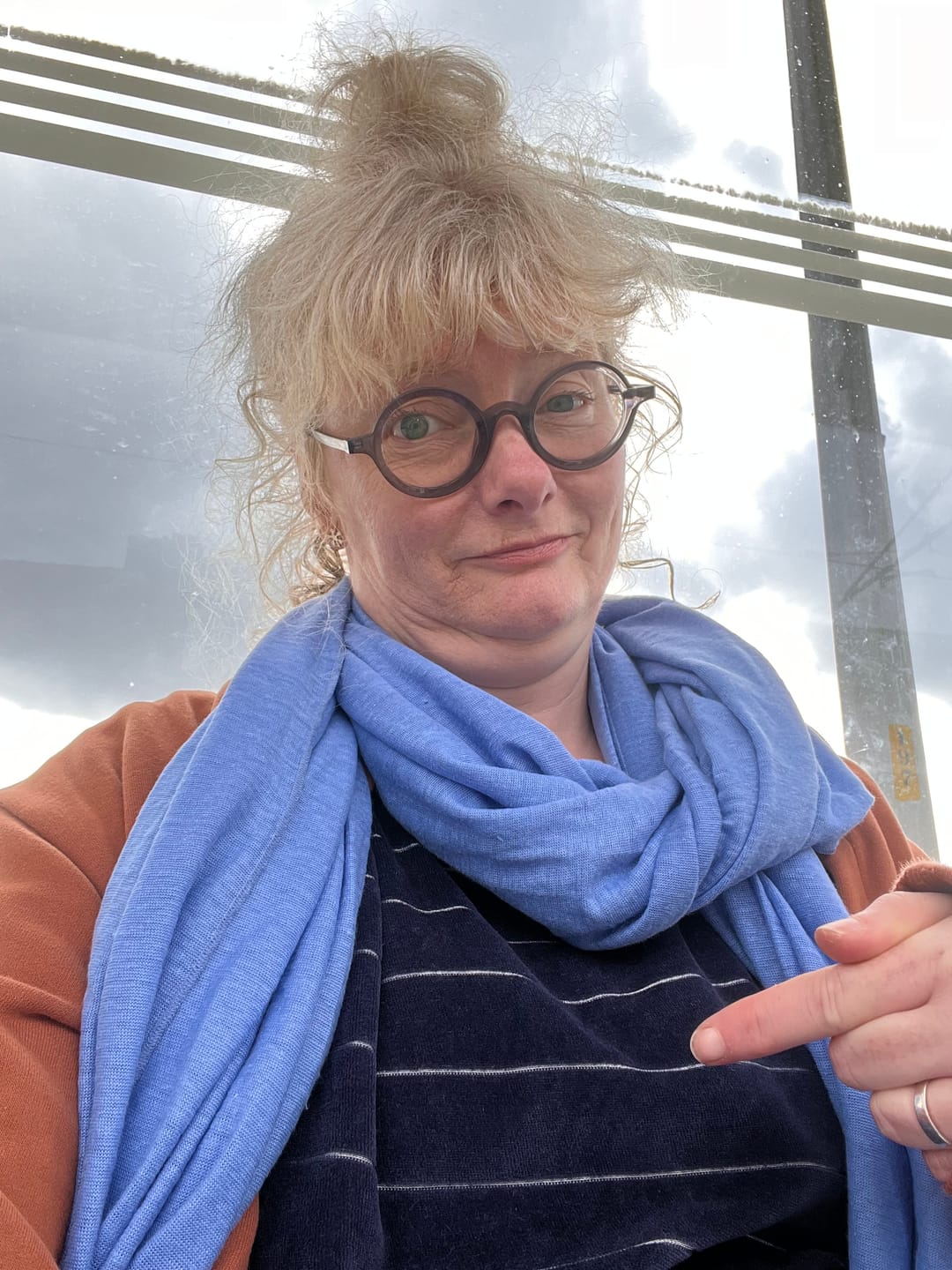 Customer photo review of Shortsleeve Sweater Lucia - Blue Velvet