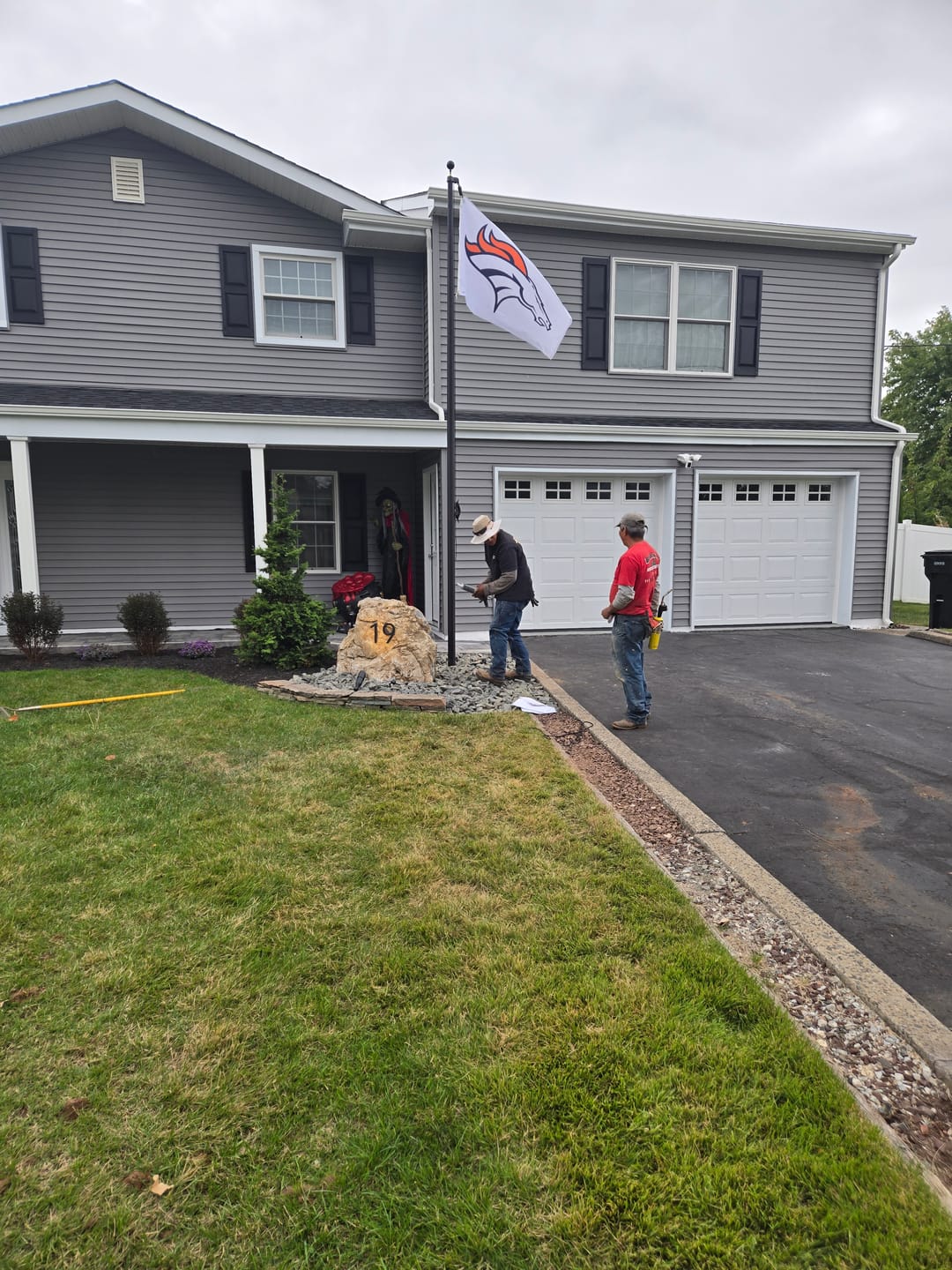 Customer photo review of 15 FT.  Commercial Aluminum Flagpole with External Rope Halyard Rated At 120 mph