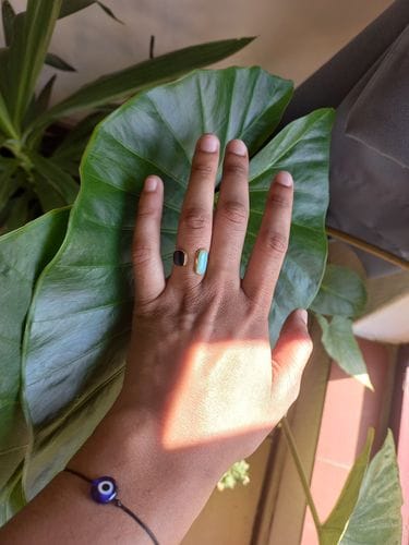 Customer photo review of Aquamarine Wrap Ring