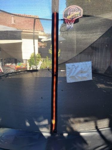 Customer photo review of Classic Outdoor Trampoline with Basketball Hoop