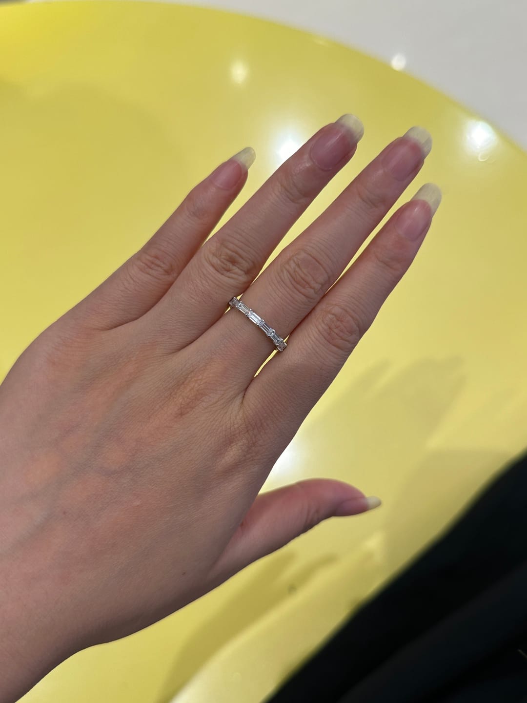 Customer photo review of S925 Louily 2.0Ct Emerald Cut Stunning Full Wedding Band Stackable Band For Women