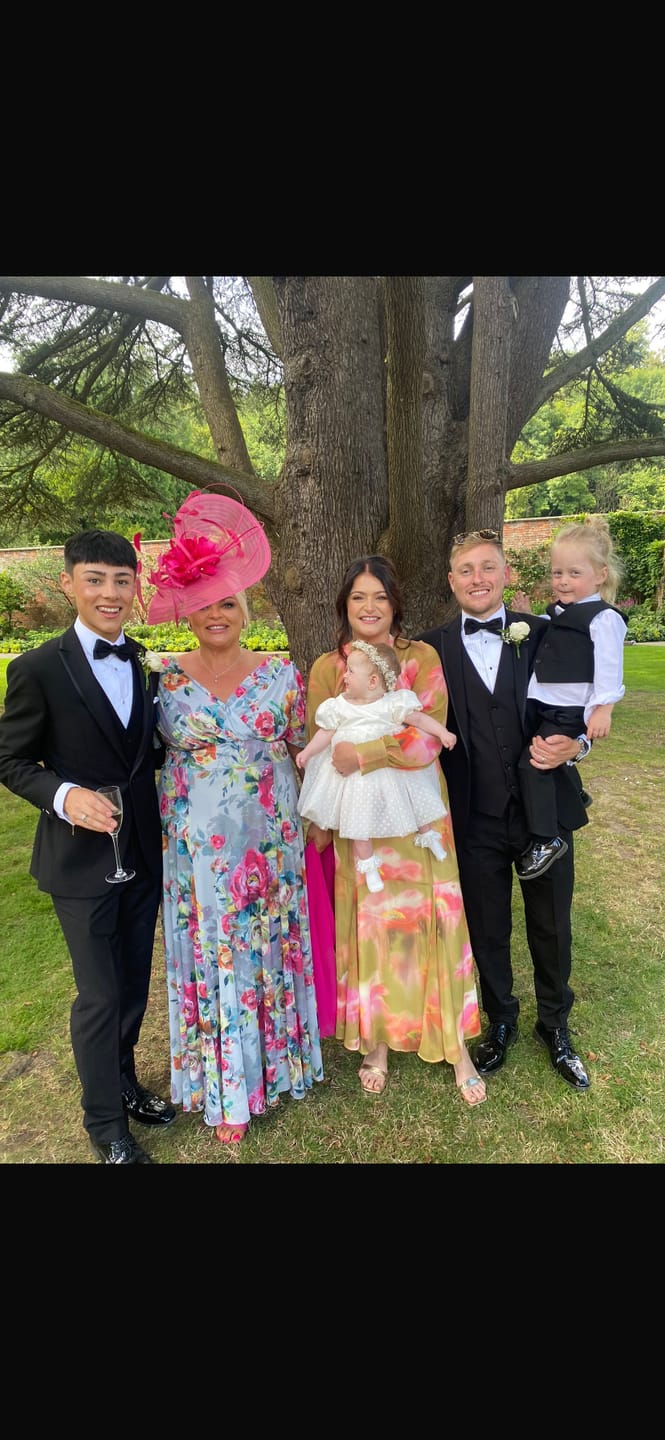 Customer photo review of Isabelle Silver Pink Float Sleeve Maxi Dress