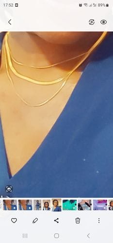 Customer photo review of Gold Multi-Layered Chain  Necklace