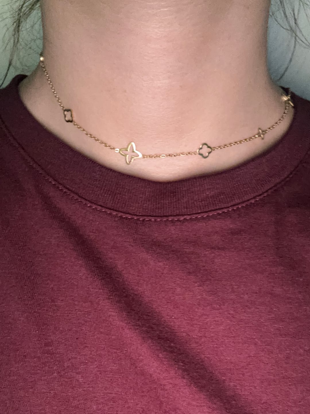 Customer photo review of Fancy Clover Kette | 18K vergoldet