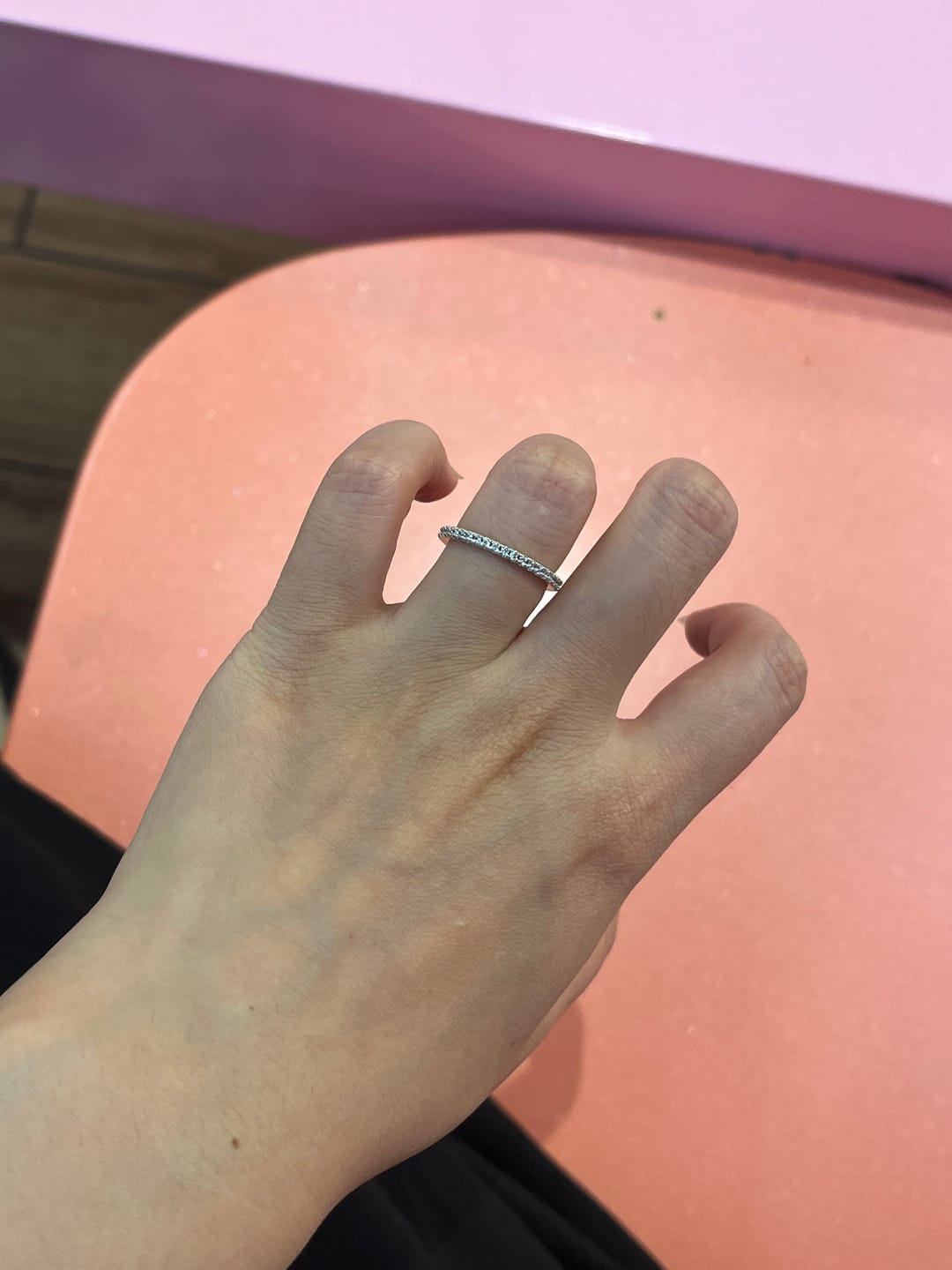 Customer photo review of S925 Louily Half Eternity Thin Women's Wedding Band In Sterling Silver Stackable Ring For Women