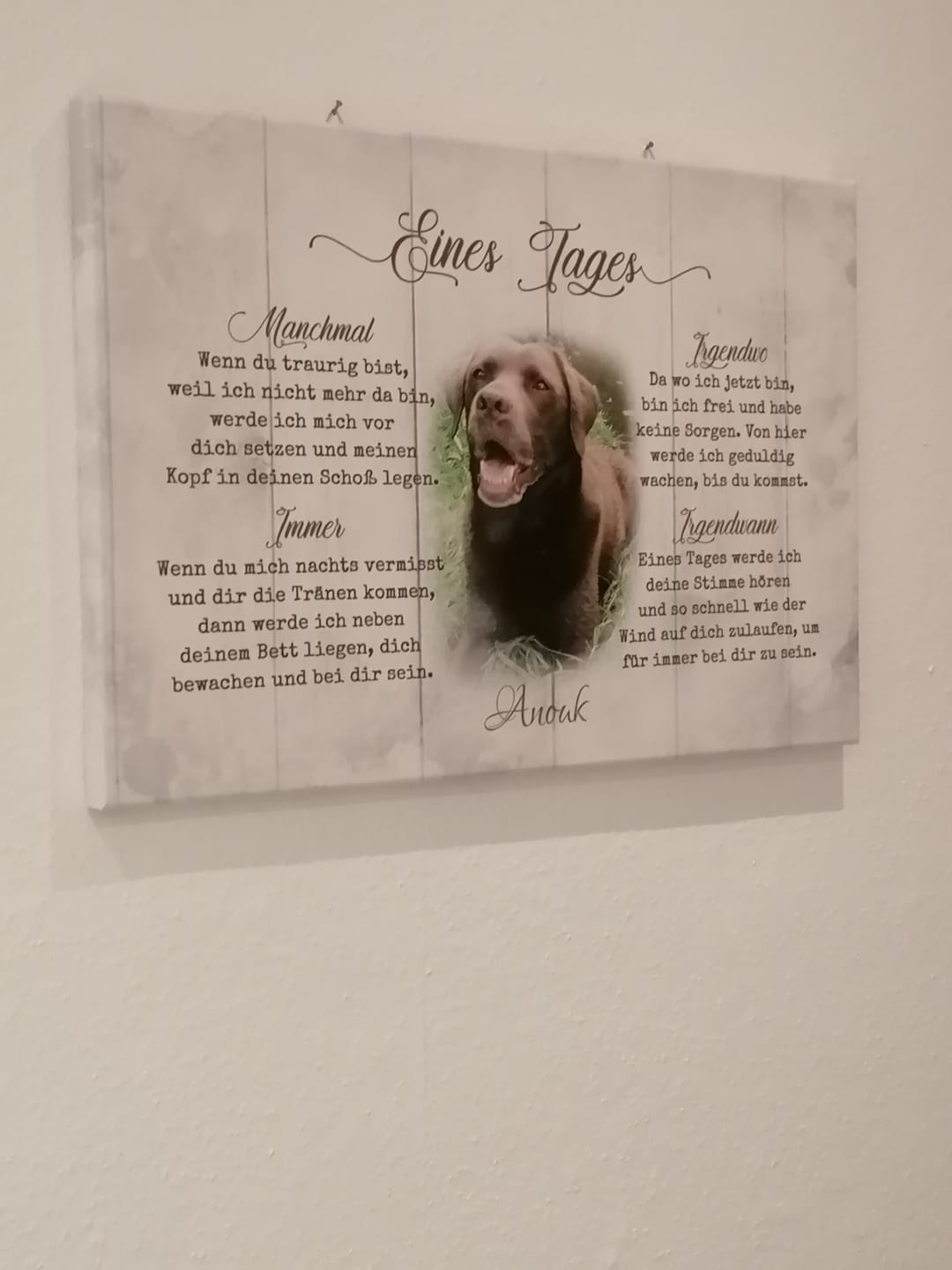 Customer photo review of Eines Tages - Individuelle Leinwand