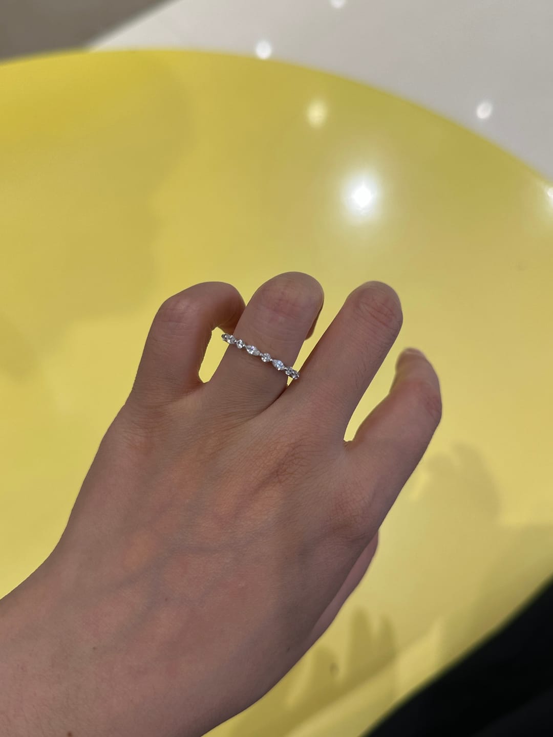 Customer photo review of S925 1.0 Ct Marquise Cut Half Eternity Wedding Band Stackable Ring For Everyday Wear