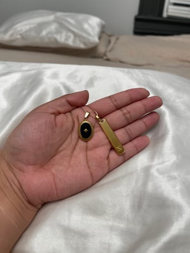 Customer photo review of Midnight Star Onyx Necklace