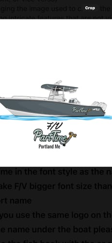 Customer photo review of Custom Digital Boat Artwork